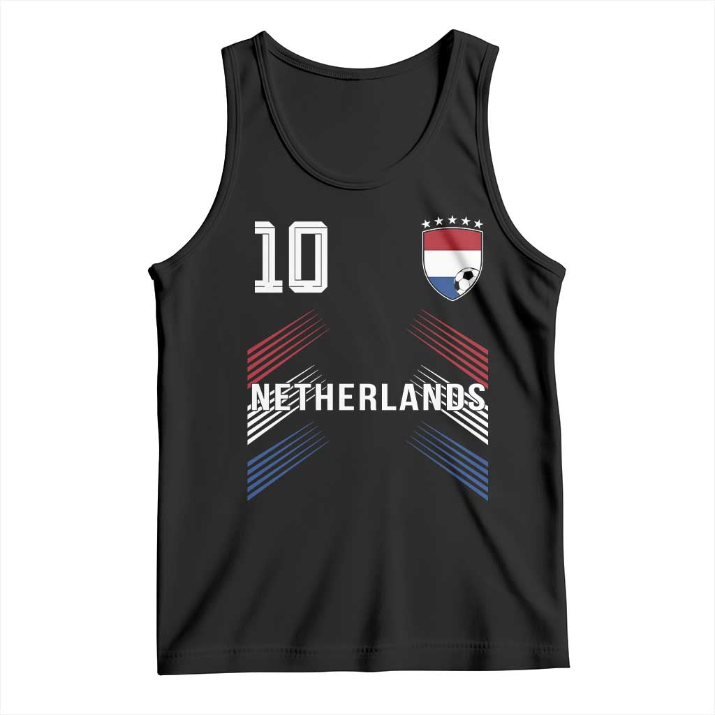 Netherlands Soccer Sports Graphic Number 10 Jersey Style Tank Top Proud Nederlands Holland Football Fans Game Day Pride TS02 Black Print Your Wear