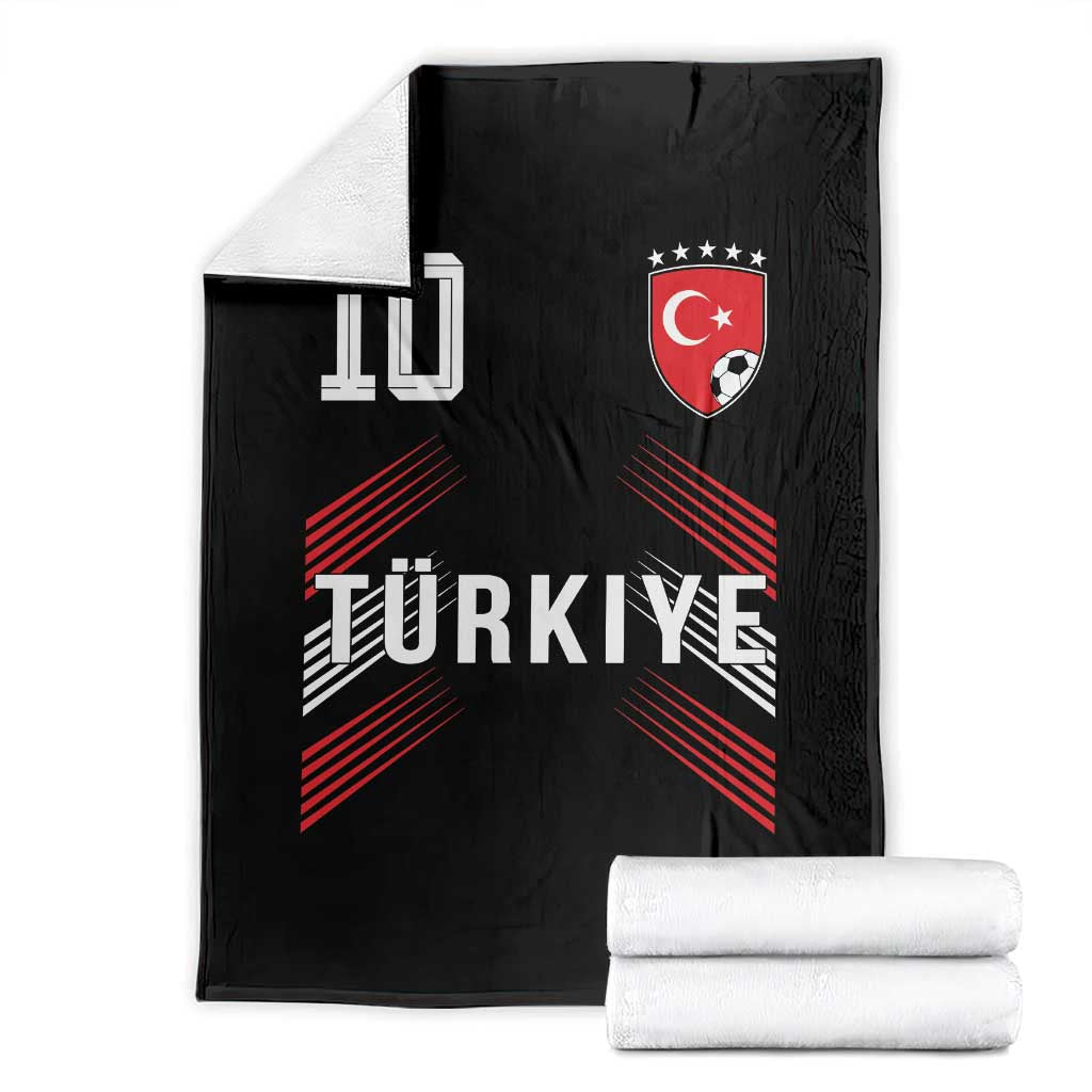 Proud Turkiye Soccer Fans Number 10 Jersey Style Throw Blanket Patriotic Turkish Football Turkey Sports Lover TS02 Black Print Your Wear