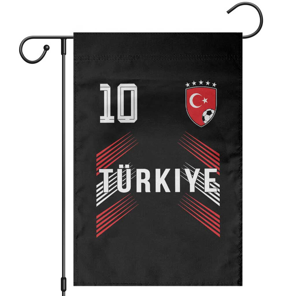 Proud Turkiye Soccer Fans Number 10 Jersey Style Garden Flag Patriotic Turkish Football Turkey Sports Lover TS02 Black Print Your Wear