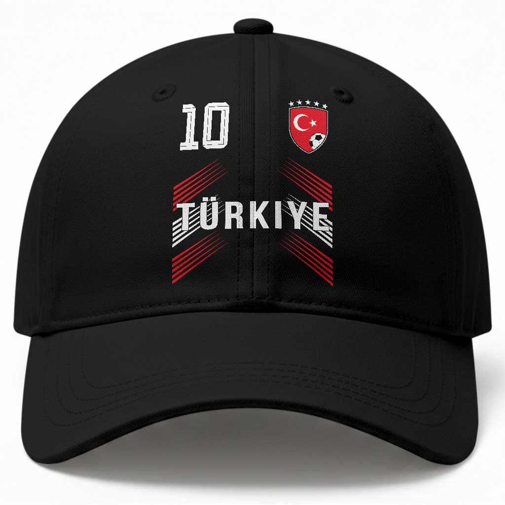 Proud Turkiye Soccer Fans Number 10 Jersey Style Baseball Cap Patriotic Turkish Football Turkey Sports Lover TS02 Print Your Wear
