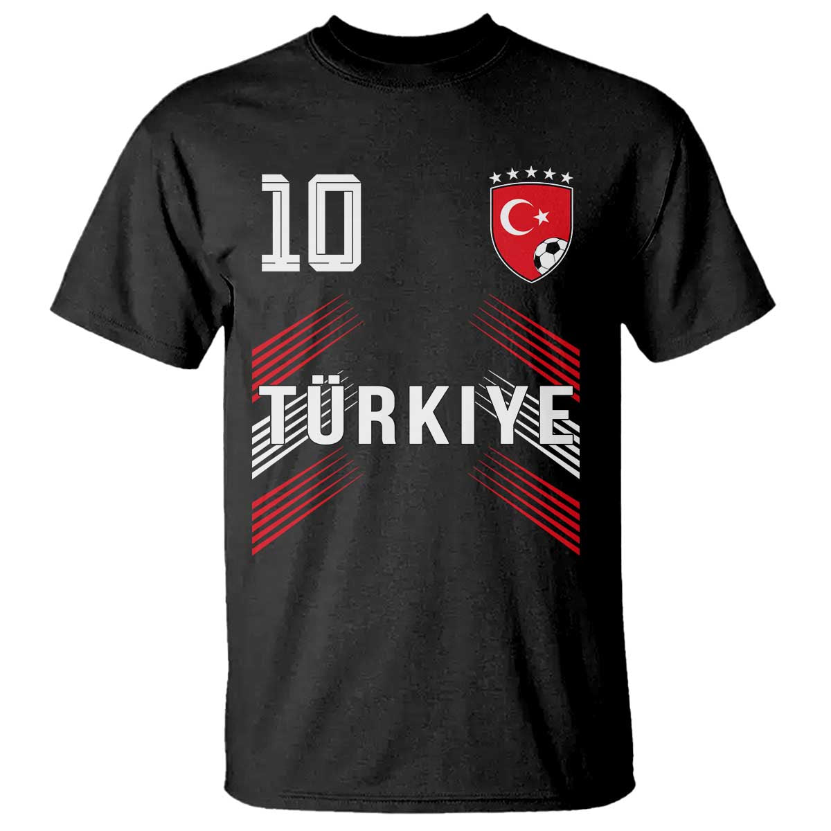 Proud Turkiye Soccer Fans Number 10 Jersey Style T Shirt Patriotic Turkish Football Turkey Sports Lover TS02 Black Print Your Wear