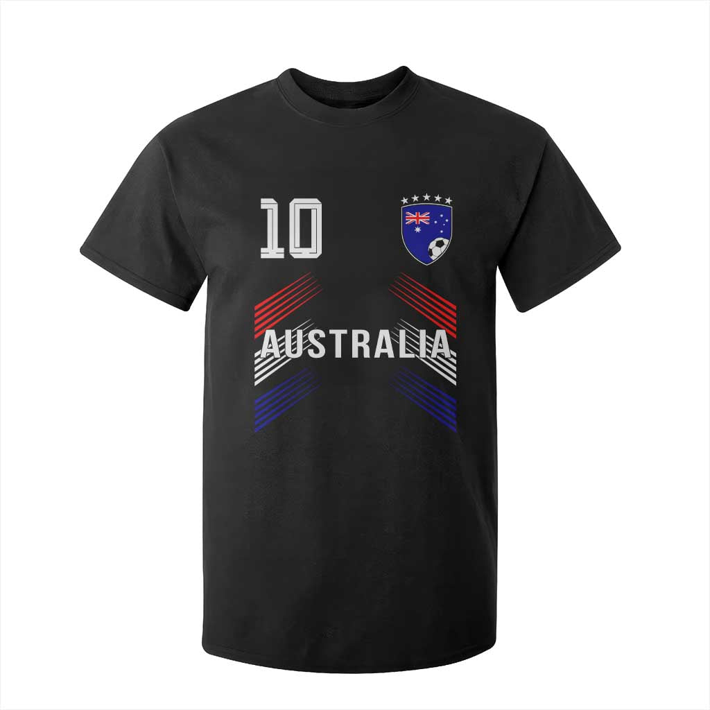 Australia Soccer Sports Graphic Number 10 Jersey Style T Shirt For Kid Proud Australian Football Fans Game Day Pride TS02 Black Print Your Wear