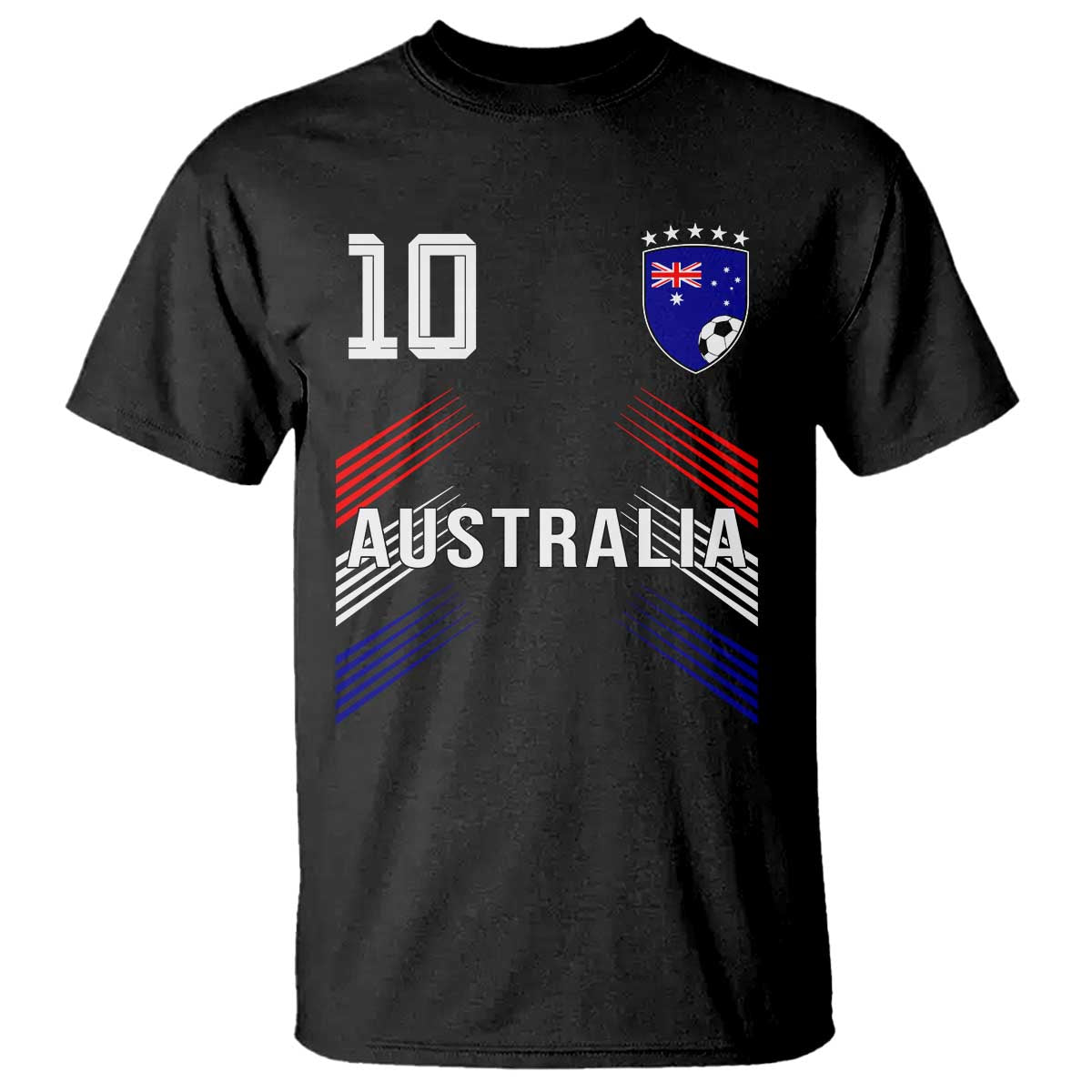 Australia Soccer Sports Graphic Number 10 Jersey Style T Shirt Proud Australian Football Fans Game Day Pride TS02 Black Print Your Wear