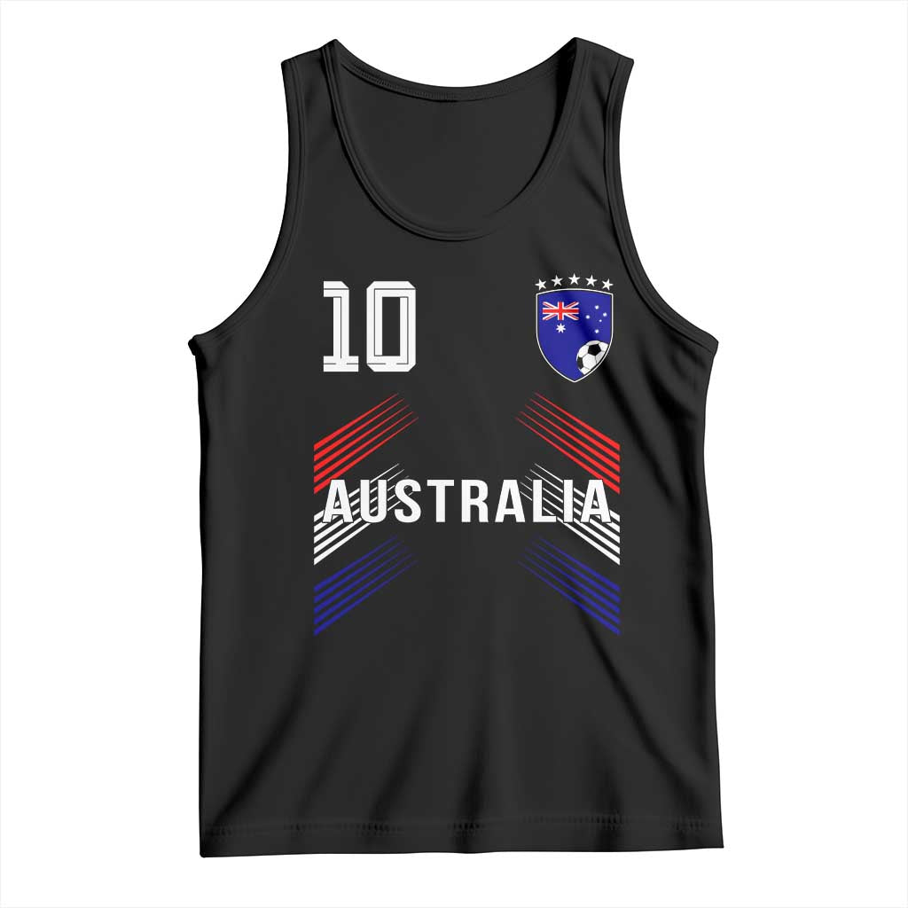 Australia Soccer Sports Graphic Number 10 Jersey Style Tank Top Proud Australian Football Fans Game Day Pride TS02 Black Print Your Wear