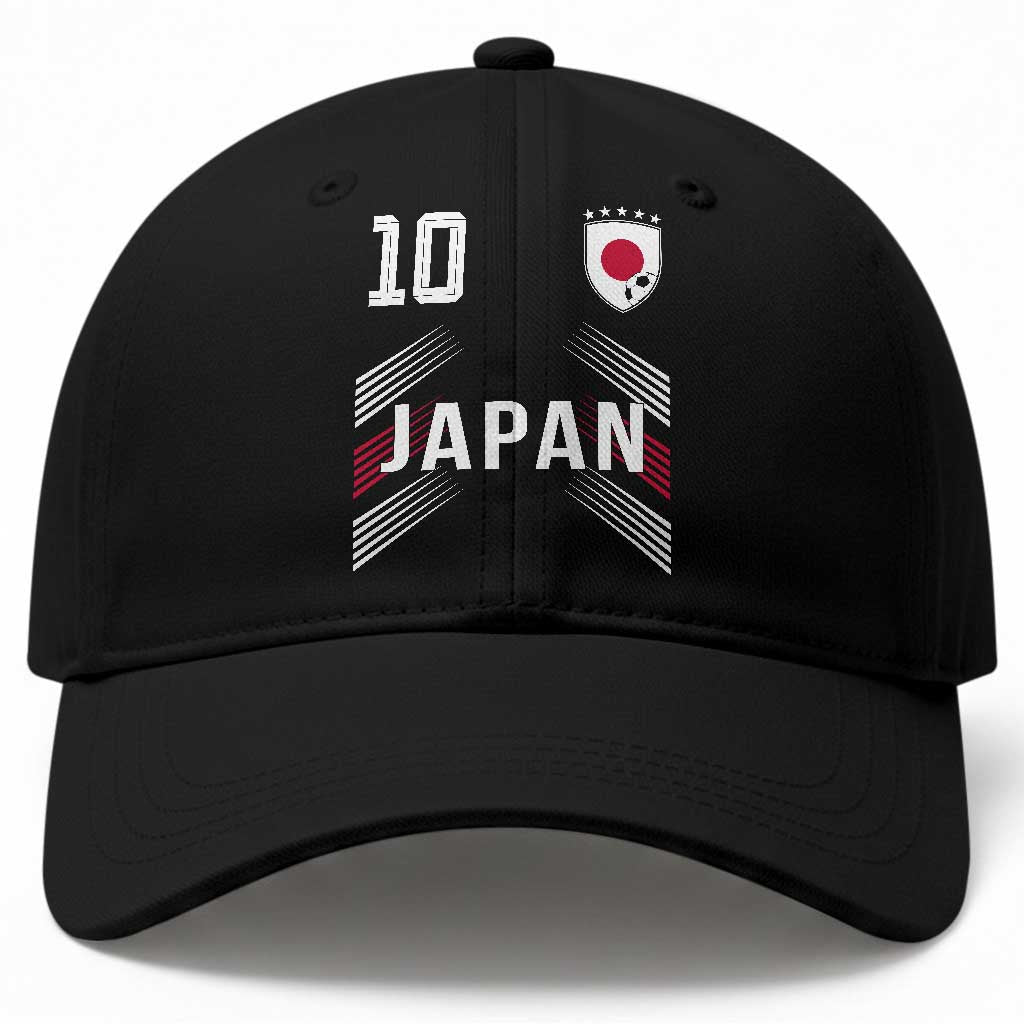 Japan Soccer Sports Graphic Number 10 Jersey Style Baseball Cap Proud Japanese Football Fans Game Day Pride TS02 Print Your Wear