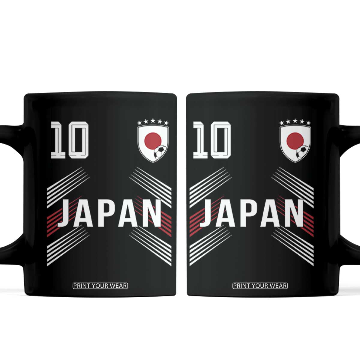 Japan Soccer Sports Graphic Number 10 Jersey Style Coffee Mug Proud Japanese Football Fans Game Day Pride TS02 Black Print Your Wear