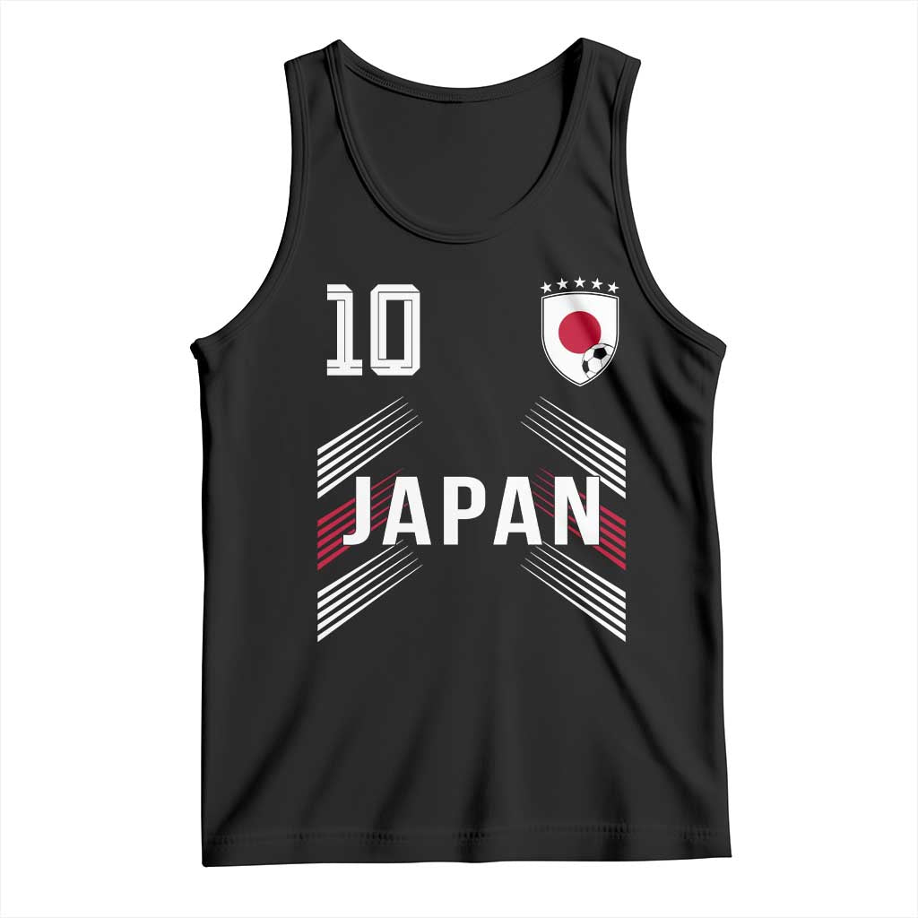 Japan Soccer Sports Graphic Number 10 Jersey Style Tank Top Proud Japanese Football Fans Game Day Pride TS02 Black Print Your Wear