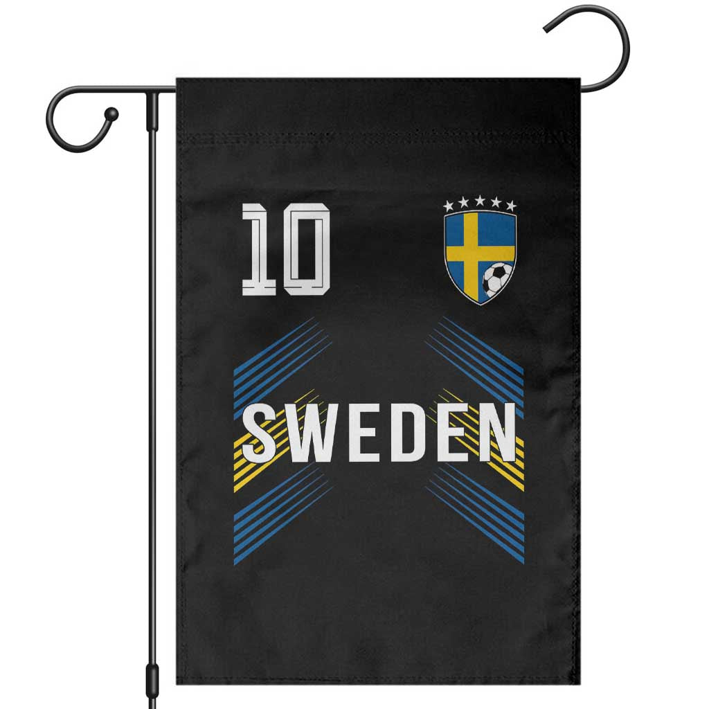 Sweden Soccer Sports Graphic Number 10 Jersey Style Garden Flag Proud Swedish Football Fans Game Day Pride TS02 Black Print Your Wear
