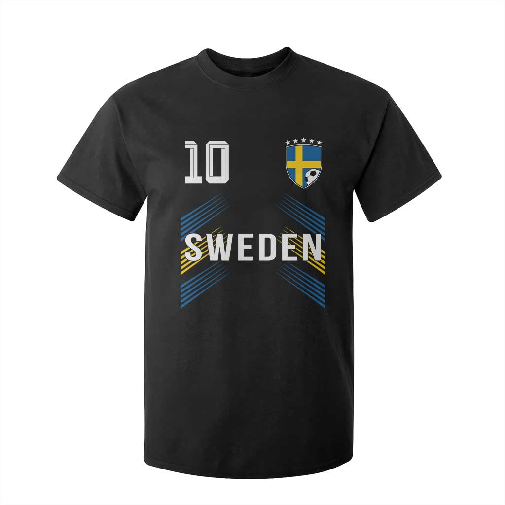 Sweden Soccer Sports Graphic Number 10 Jersey Style T Shirt For Kid Proud Swedish Football Fans Game Day Pride TS02 Black Print Your Wear