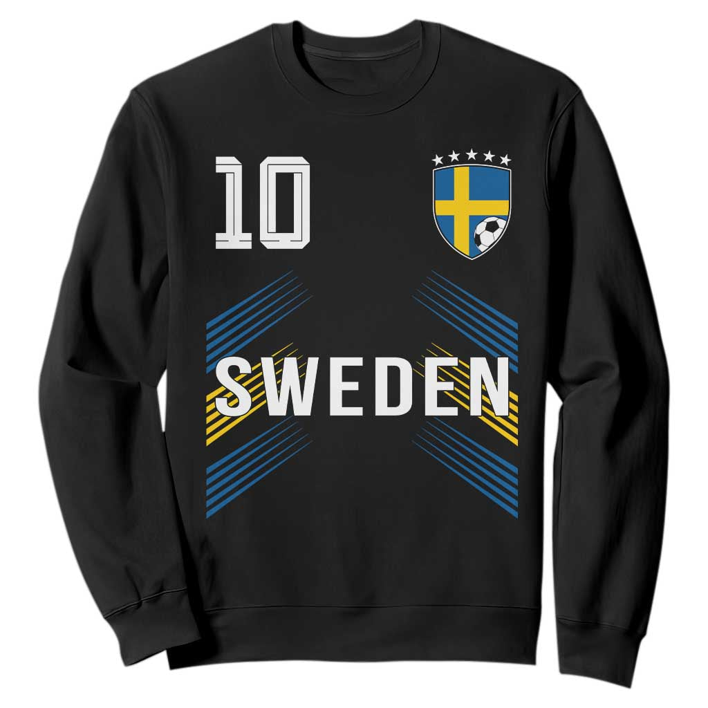 Sweden Soccer Sports Graphic Number 10 Jersey Style Sweatshirt Proud Swedish Football Fans Game Day Pride TS02 Black Print Your Wear