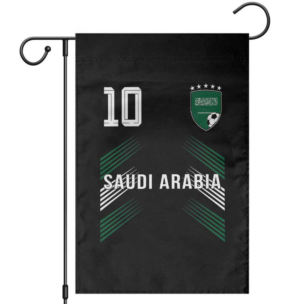 Saudi Arabia Soccer Sports Graphic Number 10 Jersey Style Garden Flag Proud Saudi Football Fans Game Day Pride TS02 Black Print Your Wear
