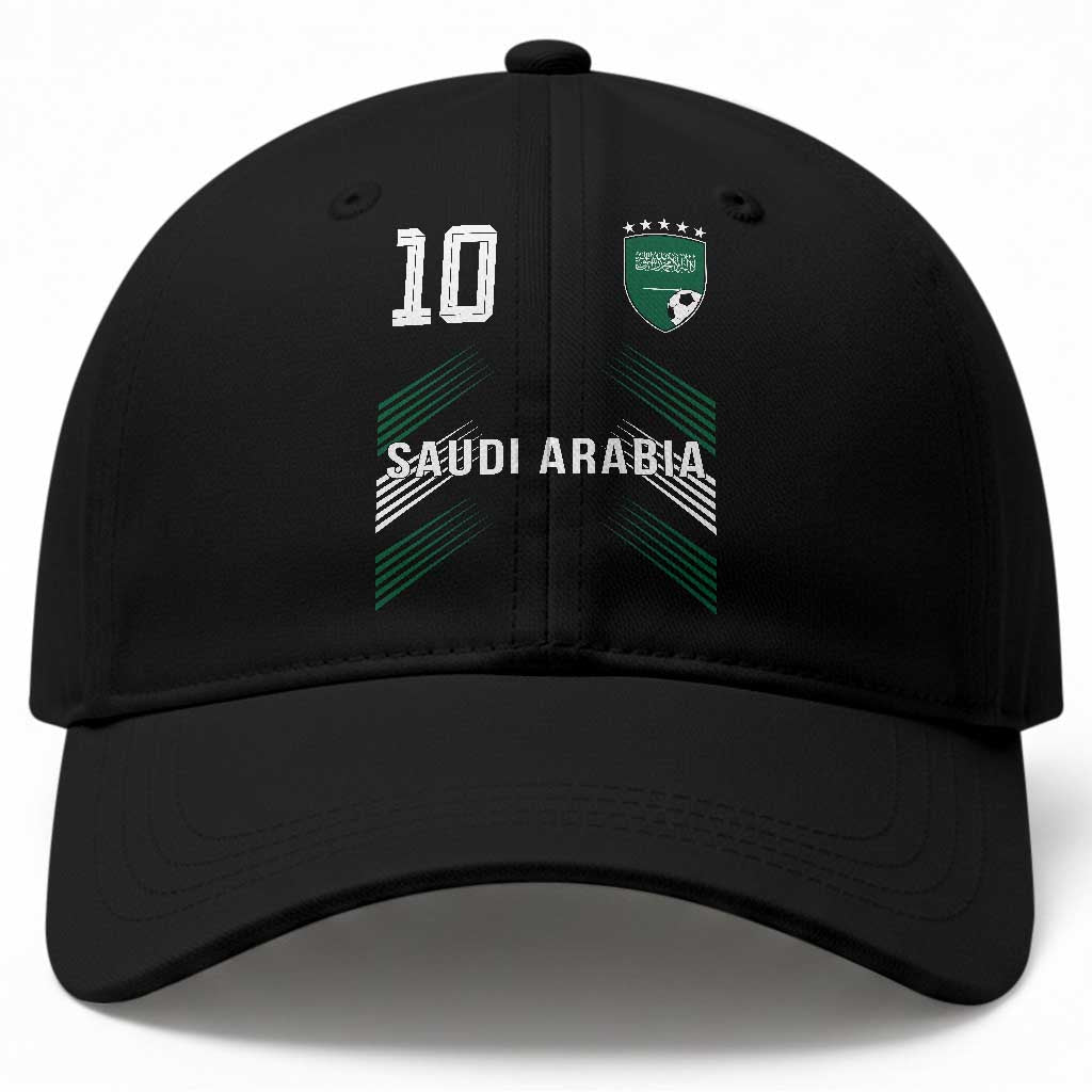 Saudi Arabia Soccer Sports Graphic Number 10 Jersey Style Baseball Cap Proud Saudi Football Fans Game Day Pride TS02 Print Your Wear
