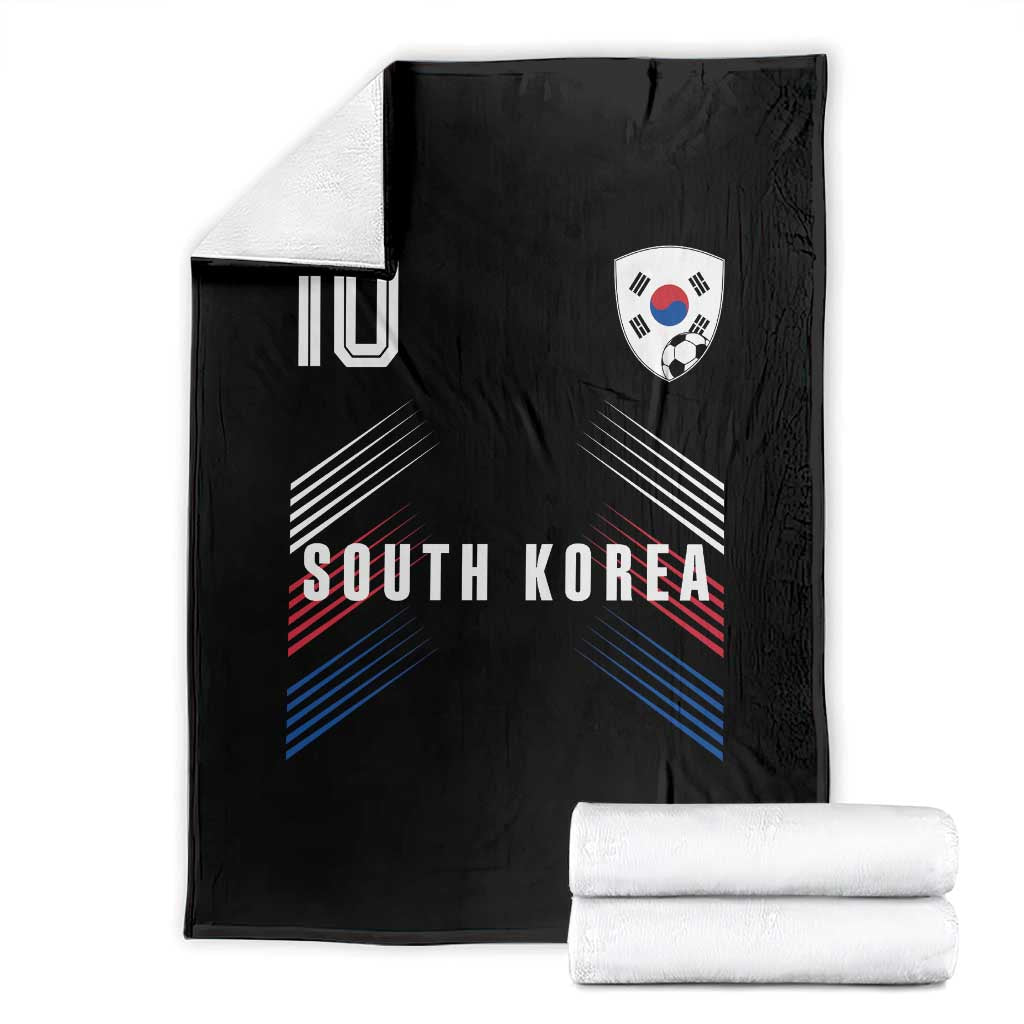 South Korea Soccer Sports Graphic Number 10 Jersey Style Throw Blanket Proud Korean Football Fans Game Day Pride TS02 Black Print Your Wear
