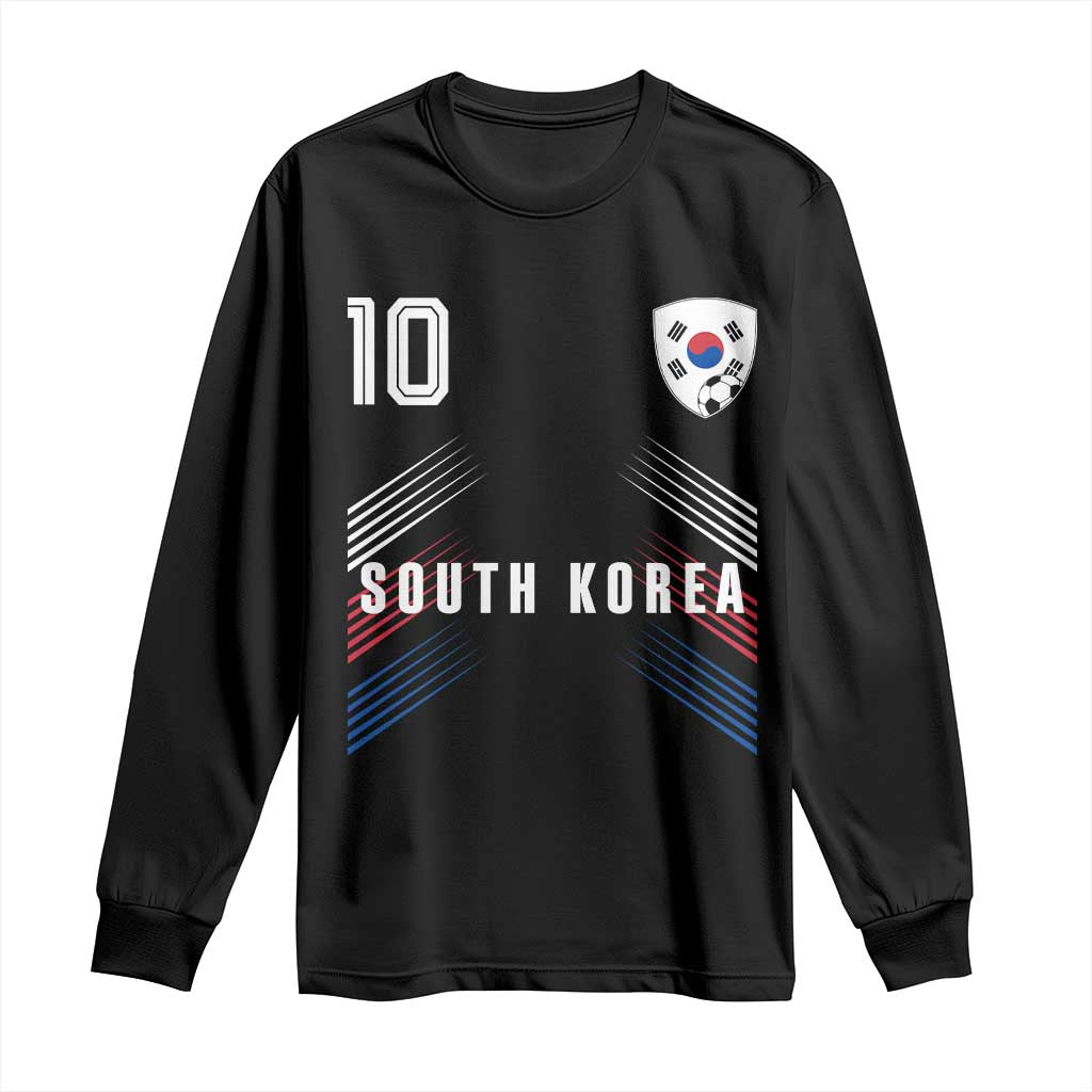 South Korea Soccer Sports Graphic Number 10 Jersey Style Long Sleeve Shirt Proud Korean Football Fans Game Day Pride TS02 Black Print Your Wear