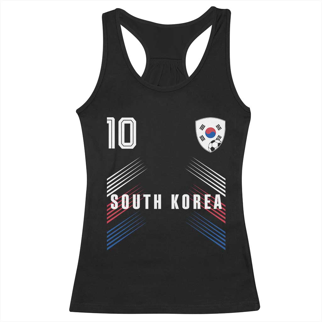 South Korea Soccer Sports Graphic Number 10 Jersey Style Racerback Tank Top Proud Korean Football Fans Game Day Pride TS02 Black Print Your Wear