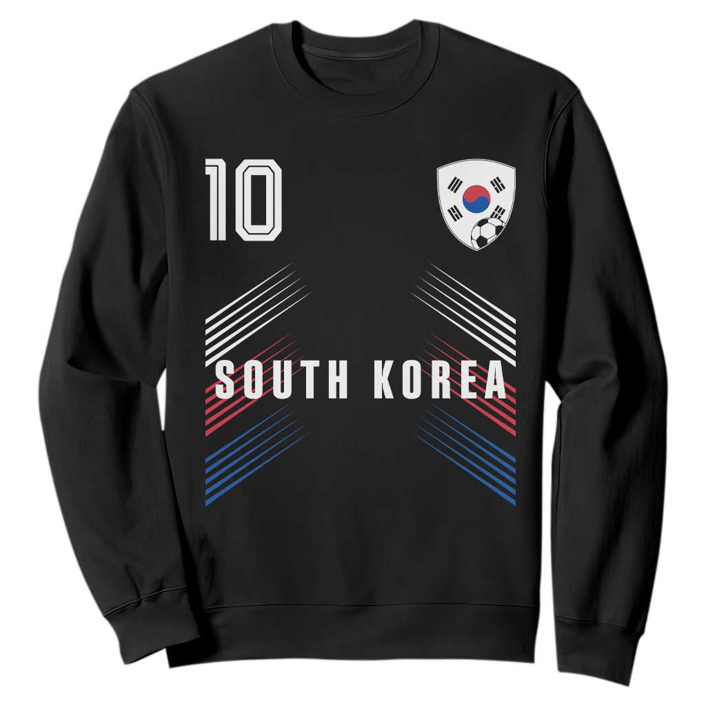 South Korea Soccer Sports Graphic Number 10 Jersey Style Sweatshirt Proud Korean Football Fans Game Day Pride TS02 Black Print Your Wear