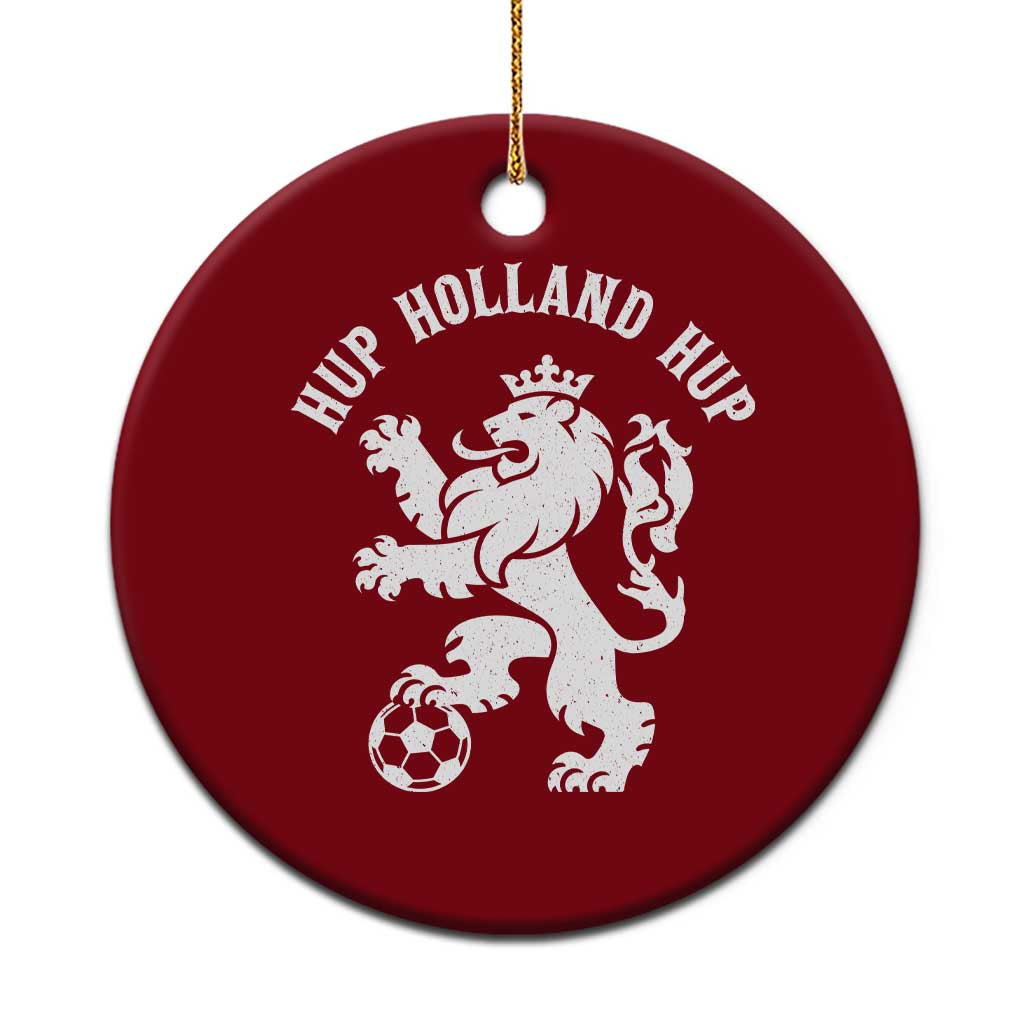 Hup Holland Hup Netherlands Crowned Lion Rampant Playing Football Graphic Ceramic Ornament Nederlands Coat of Arms Inspo Dutch Soccer Fans TS02 1pc Red Print Your Wear