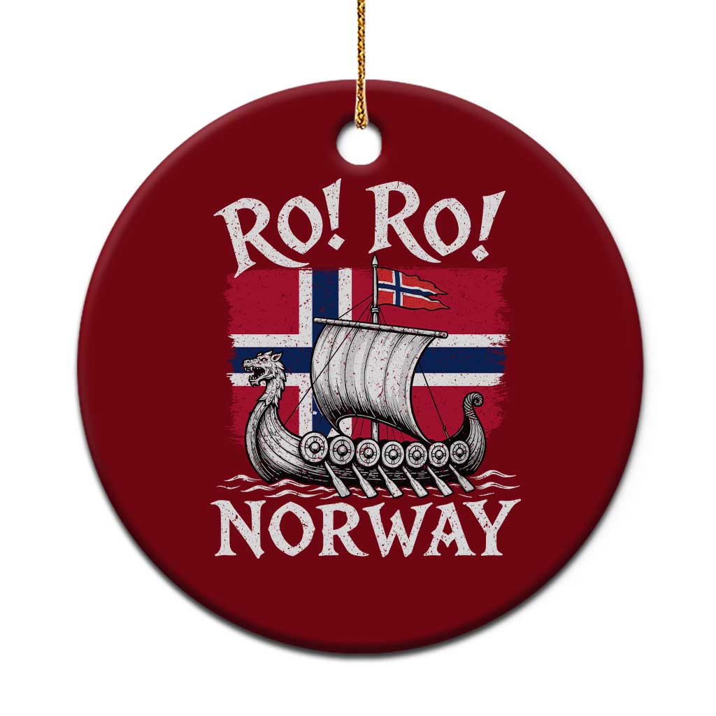 Funny Norway Viking Longship Ro Ro Ceramic Ornament Vintage Norge Norwegian Flag Football Fans TS02 1pc Red Print Your Wear