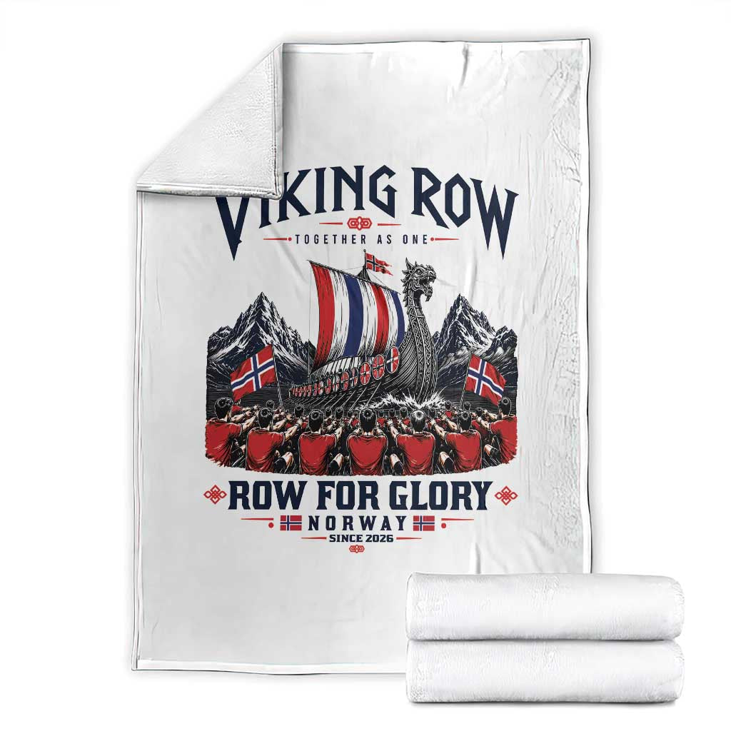 Viking Row Ro Ro Norway Norge Norwegian Flag Throw Blanket Row For Glory Norway Together As One Retro Football Fans TS02 White Print Your Wear