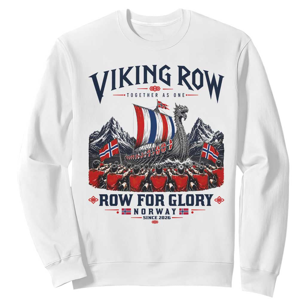 Viking Row Ro Ro Norway Norge Norwegian Flag Sweatshirt Row For Glory Norway Together As One Retro Football Fans TS02 White Print Your Wear