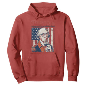 Funny George Washington Revolutionary Patriotic Hoodie Feeling Cute Might Start A Revolution Later TS02 Red Print Your Wear