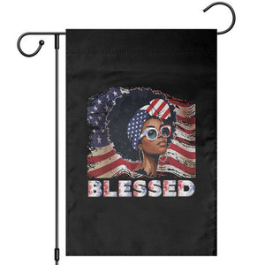 Blessed Black Queen Afro American Flag Garden Flag Patriotic Juneteenth 4th of July TS02 Black Print Your Wear