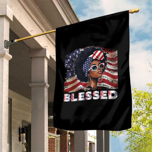 Blessed Black Queen Afro American Flag Garden Flag Patriotic Juneteenth 4th of July TS02 Print Your Wear