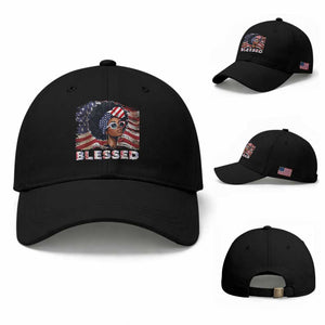 Blessed Black Queen Afro American Flag Baseball Cap Patriotic Juneteenth 4th of July TS02 Baseball Cap Universal Fit Black Print Your Wear