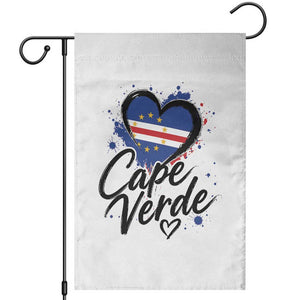 Cape Verde Flag Heart Garden Flag Cabo Verde Pride Verdean Love TS02 White Print Your Wear
