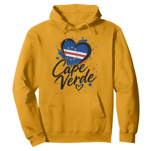 Cape Verde Flag Heart Hoodie Cabo Verde Pride Verdean Love TS02 Gold Print Your Wear