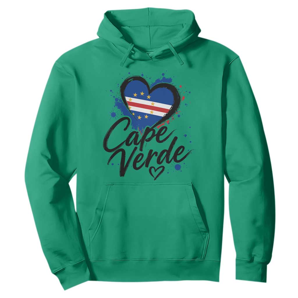 Cape Verde Flag Heart Hoodie Cabo Verde Pride Verdean Love TS02 Irish Green Print Your Wear