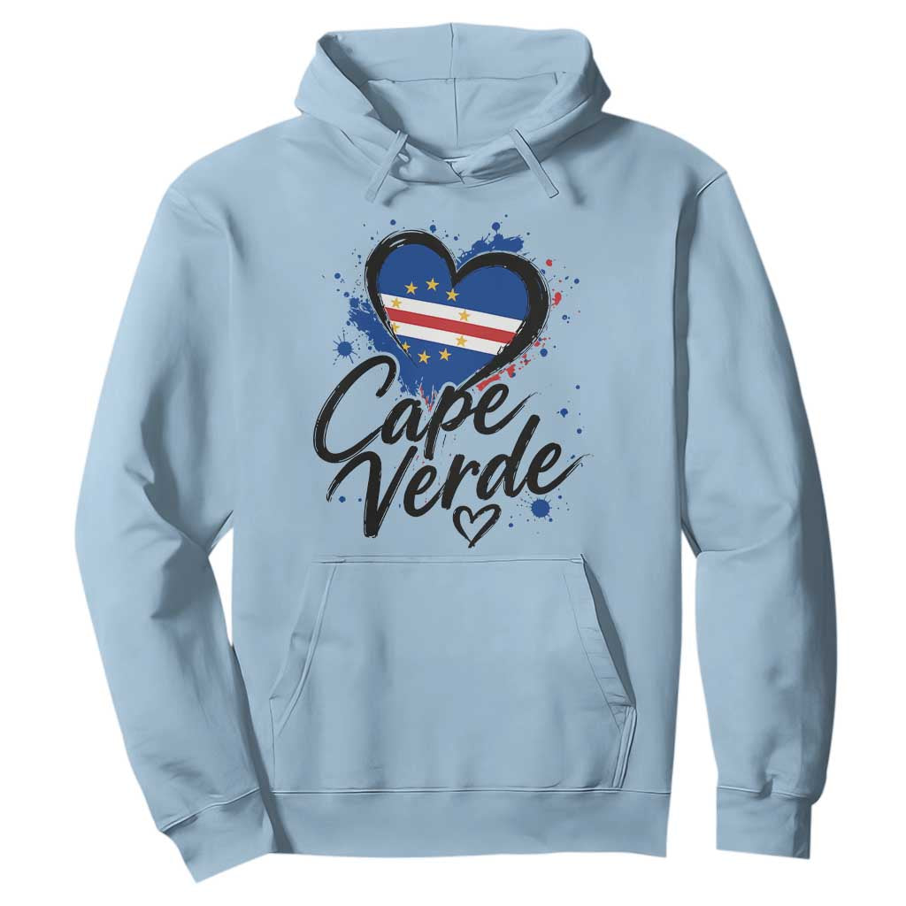 Cape Verde Flag Heart Hoodie Cabo Verde Pride Verdean Love TS02 Light Blue Print Your Wear
