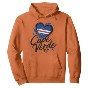 Cape Verde Flag Heart Hoodie Cabo Verde Pride Verdean Love TS02 Orange Print Your Wear