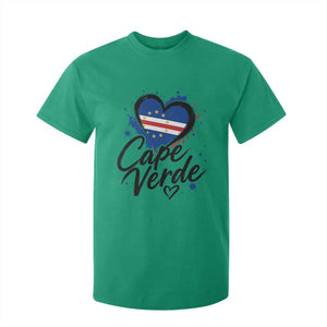 Cape Verde Flag Heart T Shirt For Kid Cabo Verde Pride Verdean Love TS02 Irish Green Print Your Wear