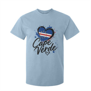 Cape Verde Flag Heart T Shirt For Kid Cabo Verde Pride Verdean Love TS02 Light Blue Print Your Wear