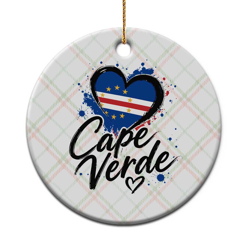 Cape Verde Flag Heart Ceramic Ornament Cabo Verde Pride Verdean Love TS02 1pc Christmas Plaid Print Your Wear