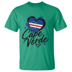 Cape Verde Flag Heart T Shirt Cabo Verde Pride Verdean Love TS02 Irish Green Print Your Wear