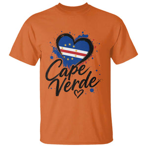 Cape Verde Flag Heart T Shirt Cabo Verde Pride Verdean Love TS02 Orange Print Your Wear