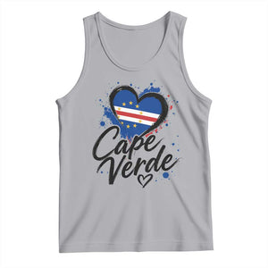 Cape Verde Flag Heart Tank Top Cabo Verde Pride Verdean Love TS02 Athletic Heather Print Your Wear