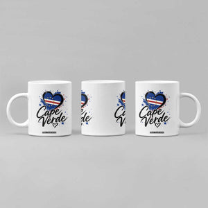 Cape Verde Flag Heart Coffee Mug Cabo Verde Pride Verdean Love TS02 Print Your Wear