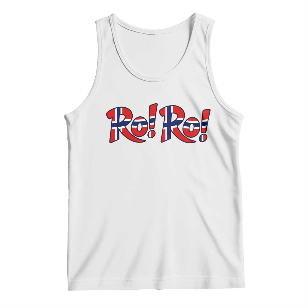 Funny Norway Flag Ro Ro Typography Graphic Tank Top Norge Norwegian Flag Football Fans TS02 White Print Your Wear