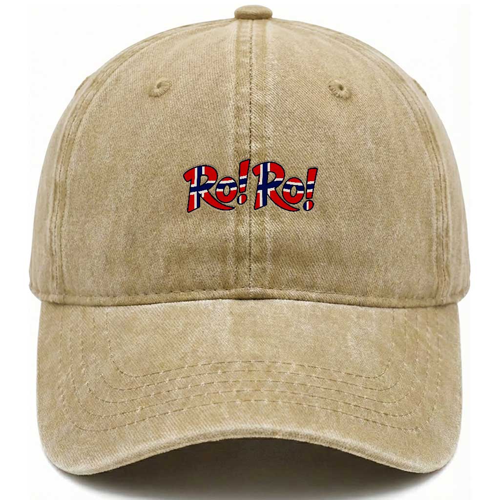 Funny Norway Flag Ro Ro Typography Graphic Washed Cotton Baseball Cap Norge Norwegian Flag Football Fans TS02 Print Your Wear