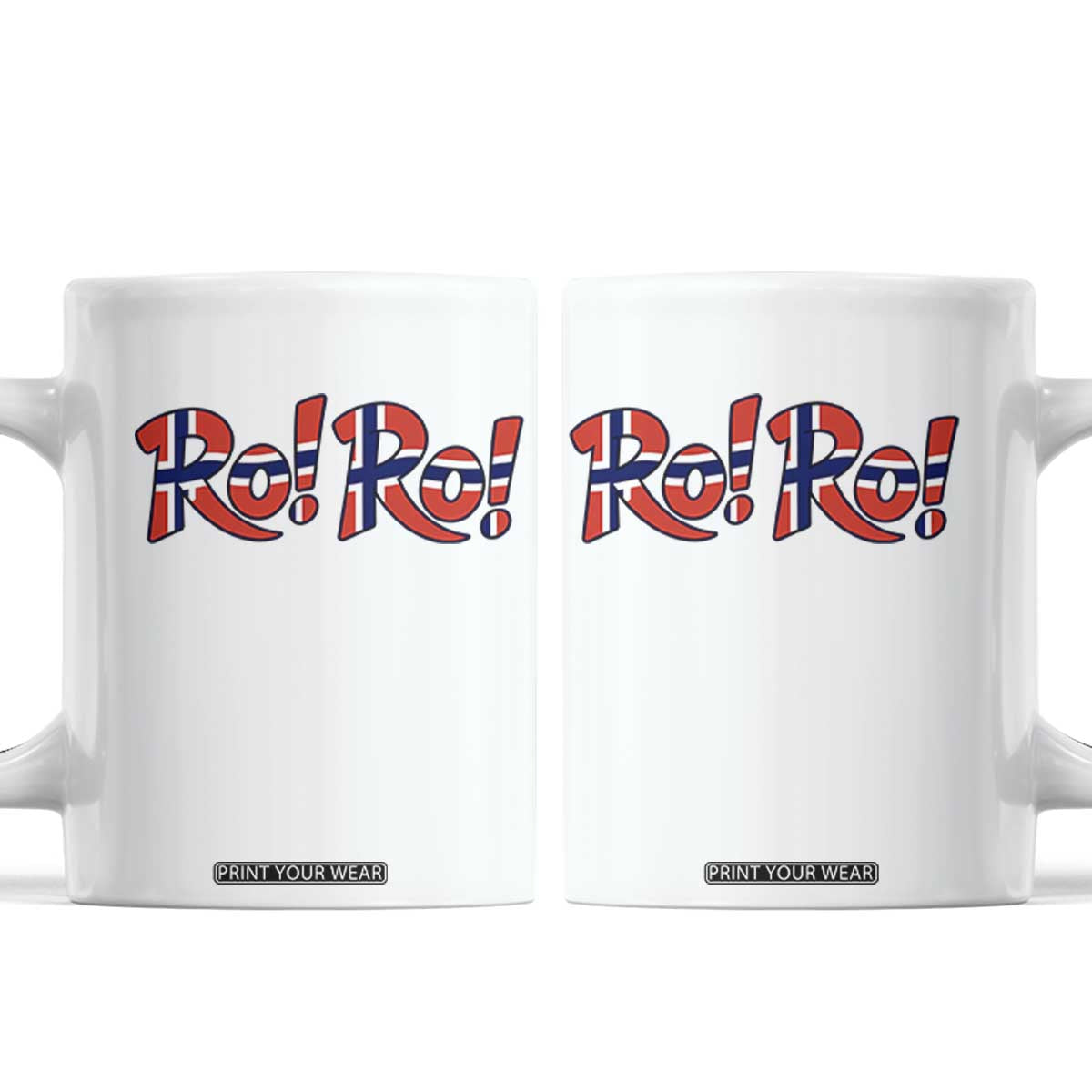 Funny Norway Flag Ro Ro Typography Graphic Coffee Mug Norge Norwegian Flag Football Fans TS02 White Print Your Wear