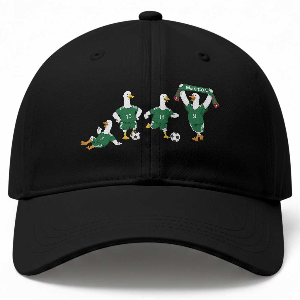 Funny Mexico Merlin the Duck Playing Soccer Graphic Baseball Cap Mexican Spirit Football Fans Cheer TS02 Print Your Wear