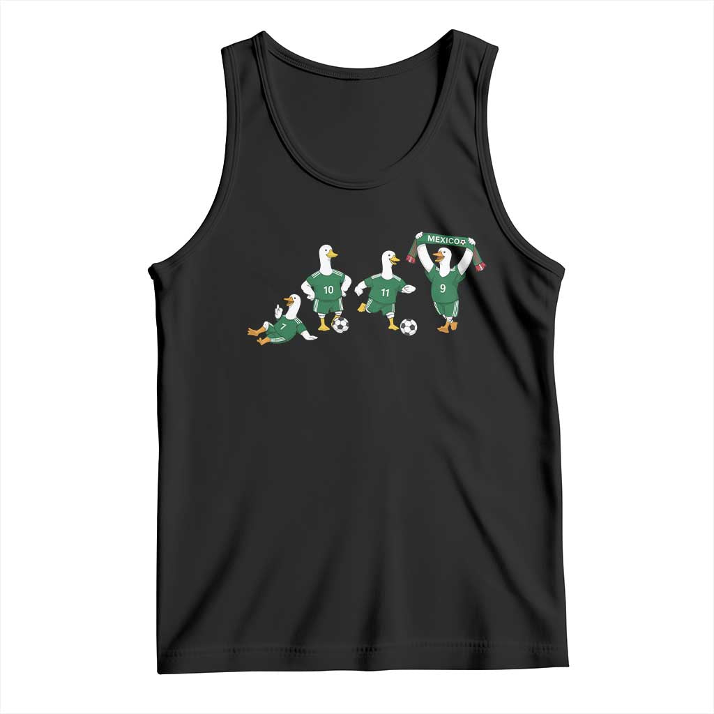 Funny Mexico Merlin the Duck Playing Soccer Graphic Tank Top Mexican Spirit Football Fans Cheer TS02 Black Print Your Wear