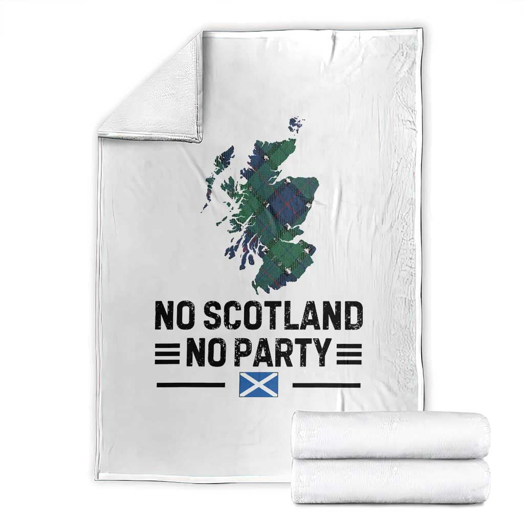 No Scotland No Party Tartan Plaid and Map Throw Blanket Vintage Scottish Football Supporter Sports Fans Spirit TS02 White Print Your Wear