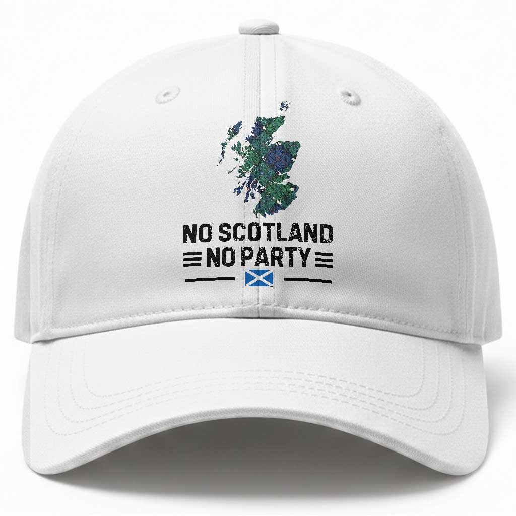 No Scotland No Party Tartan Plaid and Map Baseball Cap Vintage Scottish Football Supporter Sports Fans Spirit TS02 Print Your Wear