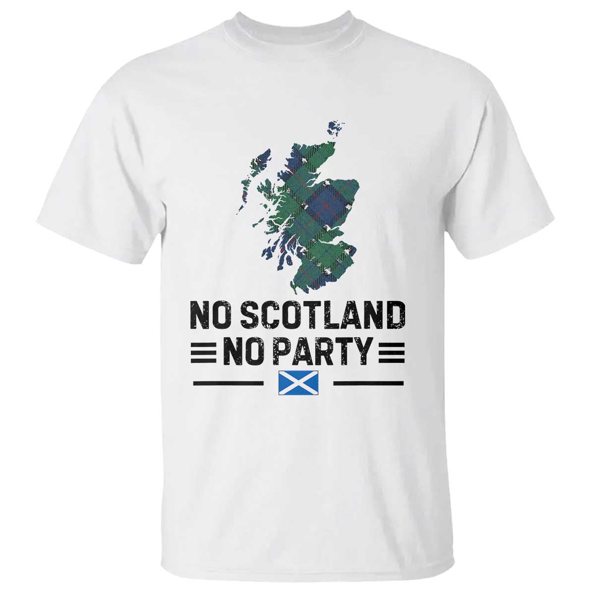 No Scotland No Party Tartan Plaid and Map T Shirt Vintage Scottish Football Supporter Sports Fans Spirit TS02 White Print Your Wear