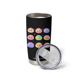 Kawaii Glitter Dumpling Face Grid Graphic Tumbler Cup Cute Pastel Bao Emoji Expressions TS02 Print Your Wear