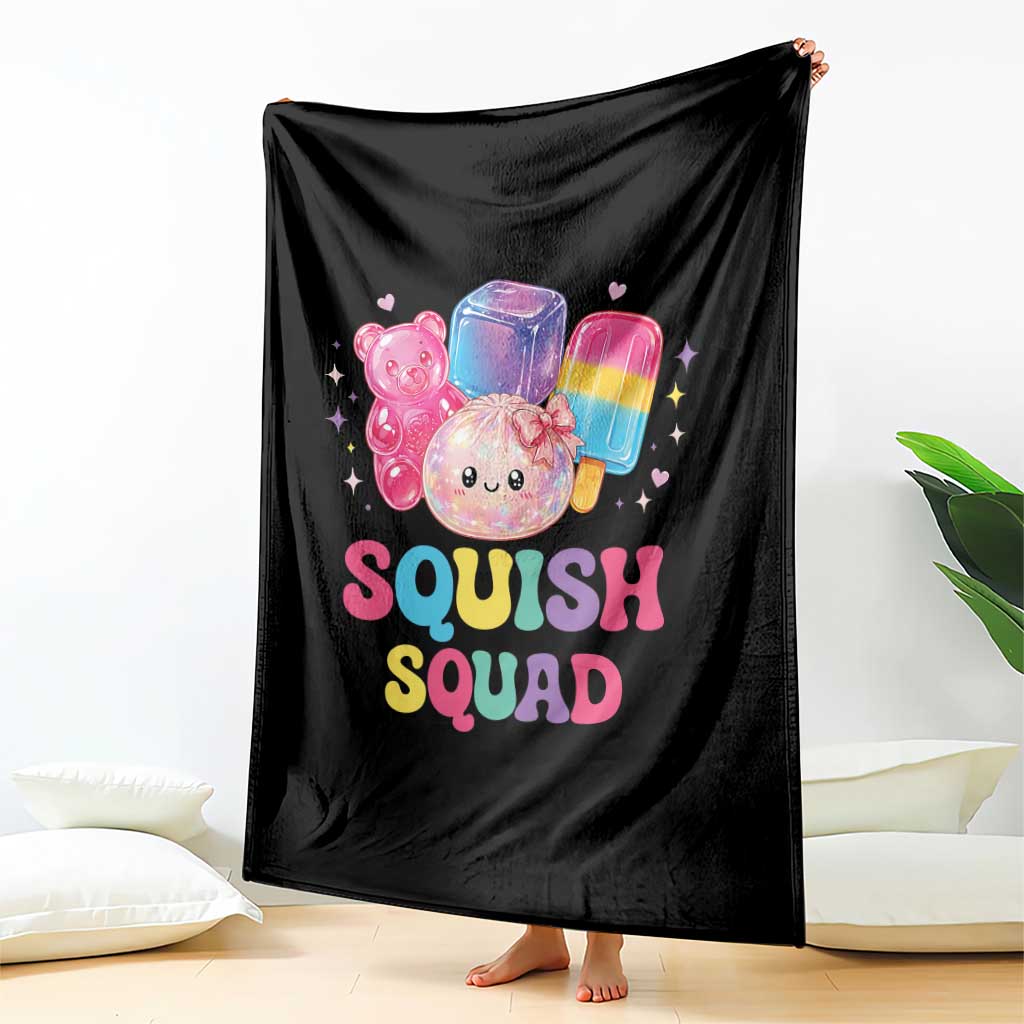 Squish Squad Kawaii Glitter Dumpling and Candy Graphic Throw Blanket Cute Gummy Bear Popsicle TS02 Print Your Wear